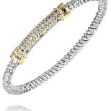 Bracelet- 3mm bangle bracelet with solid diamond bar on top - Gaines Jewelers