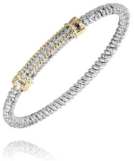 Bracelet- 3mm bangle bracelet with solid diamond bar on top - Gaines Jewelers