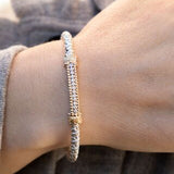 Bracelet- 3mm bangle bracelet with solid diamond bar on top - Gaines Jewelers