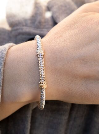 Bracelet- 3mm bangle bracelet with solid diamond bar on top - Gaines Jewelers