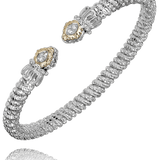 Bracelet- 6mm bangle bracelet with oval shape diamond cluster on top - Gaines Jewelers
