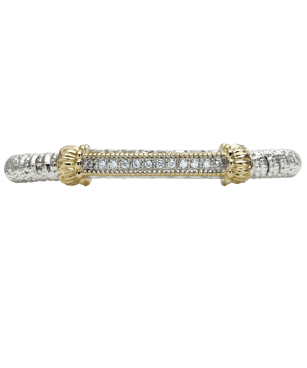 Bracelet- 6mm bangle bracelet with solid diamond bar on top - Gaines Jewelers