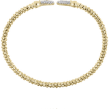 Bracelet bangle braid split diamond top 14kt yellow gold - Gaines Jewelers