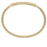 Bracelet bangle braided with diamond bar 14kt yellow gold - Gaines Jewelers