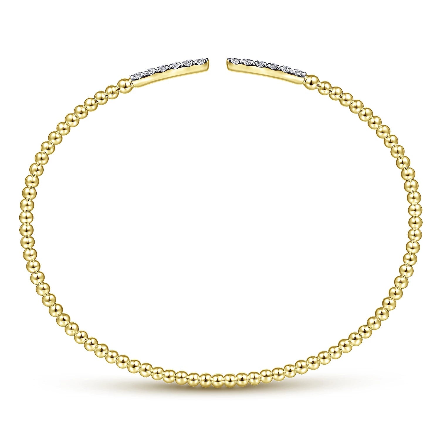 Bracelet bangle cuff diamond top edges - Gaines Jewelers