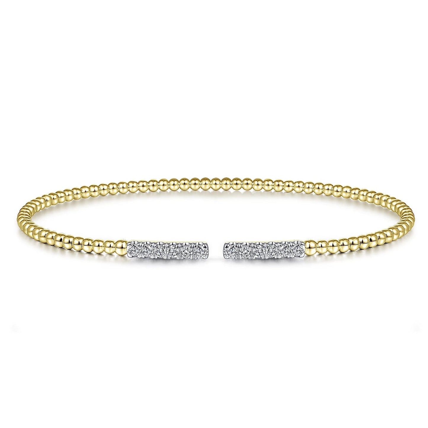 Bracelet bangle cuff diamond top edges - Gaines Jewelers