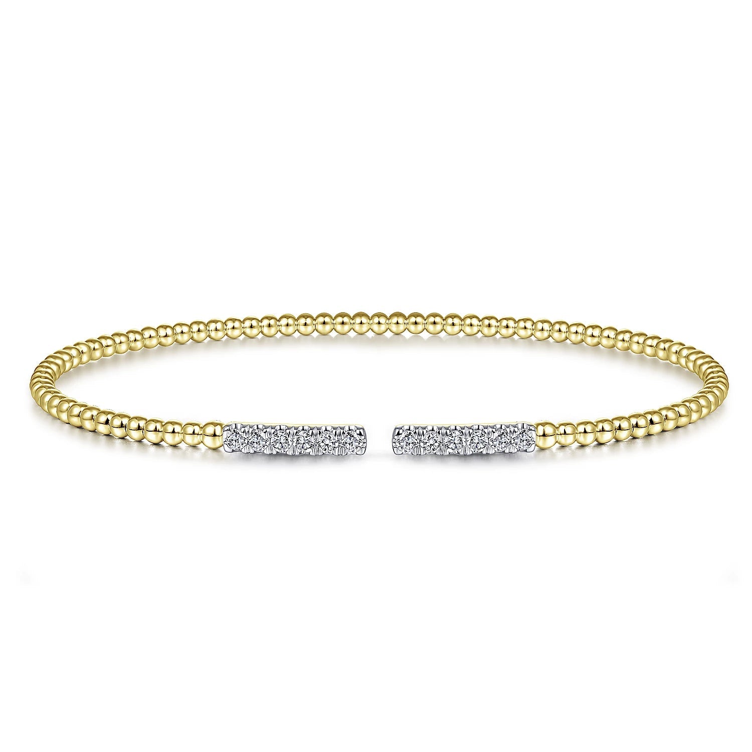 Bracelet bangle cuff diamond top edges - Gaines Jewelers