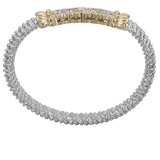 Bracelet bangle heavy diamond solid bar on top - Gaines Jewelers