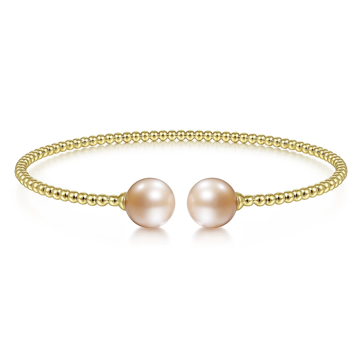 Bracelet cuff pink pearl bead - Gaines Jewelers