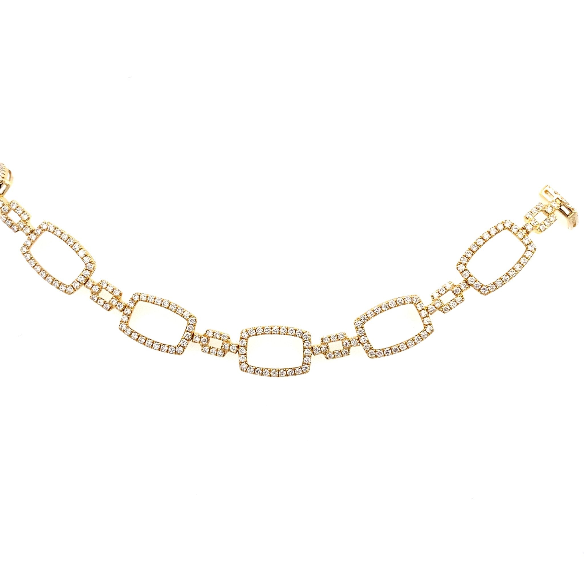Bracelet diamond 242=2.23ct 18kt yellow gold - Gaines Jewelers