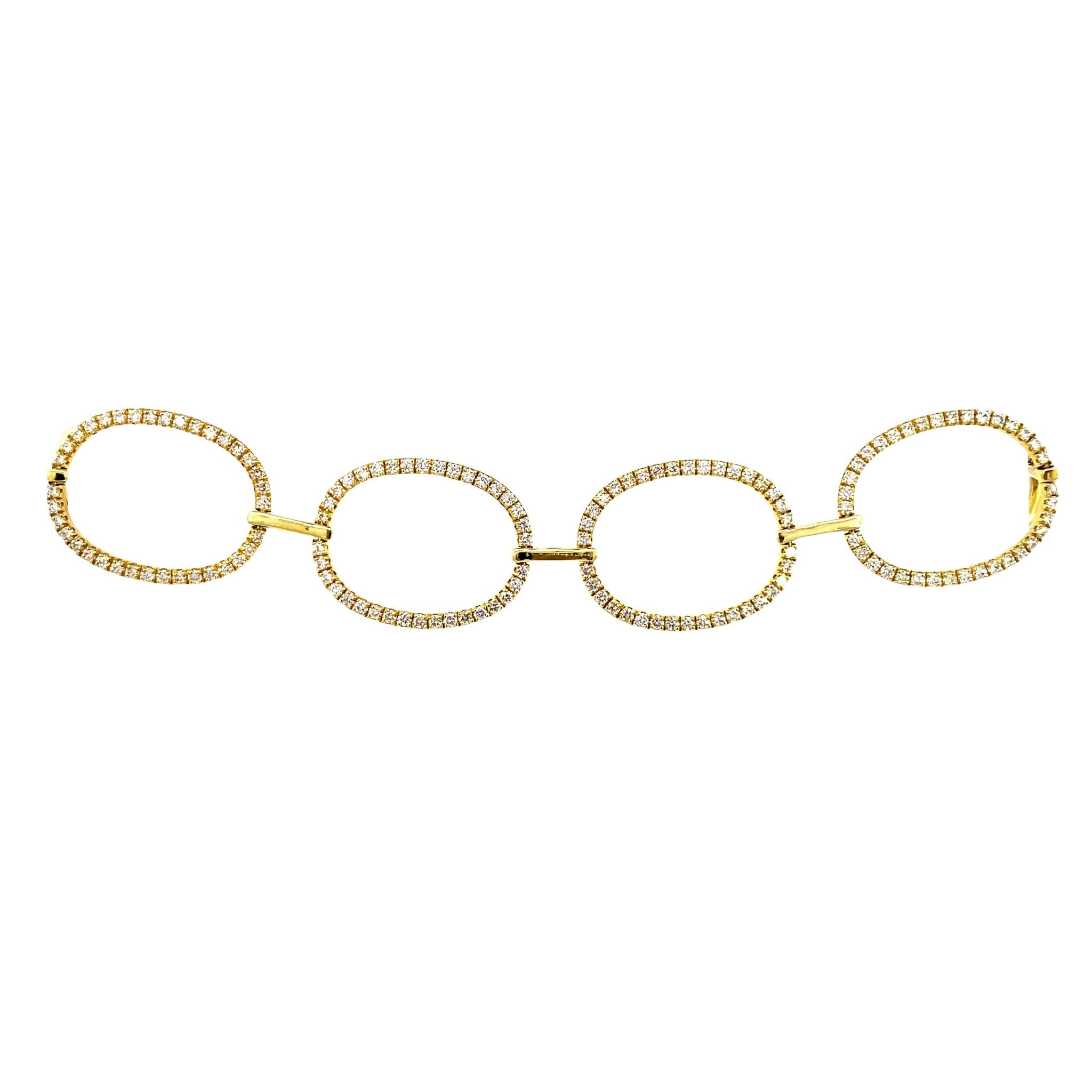 Bracelet diamond 3.27ct oval link - Gaines Jewelers