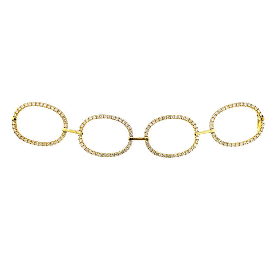 Bracelet diamond 3.27ct oval link - Gaines Jewelers