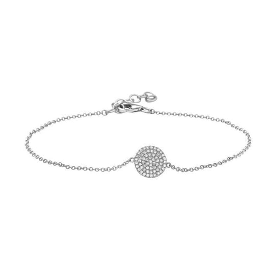 Bracelet diamond pave' round disc - Gaines Jewelers
