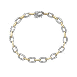 ****Bracelet diamond two-tone links - Gaines Jewelers
