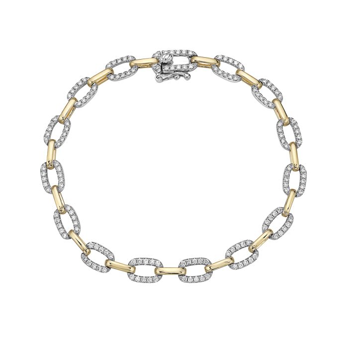 ****Bracelet diamond two-tone links - Gaines Jewelers