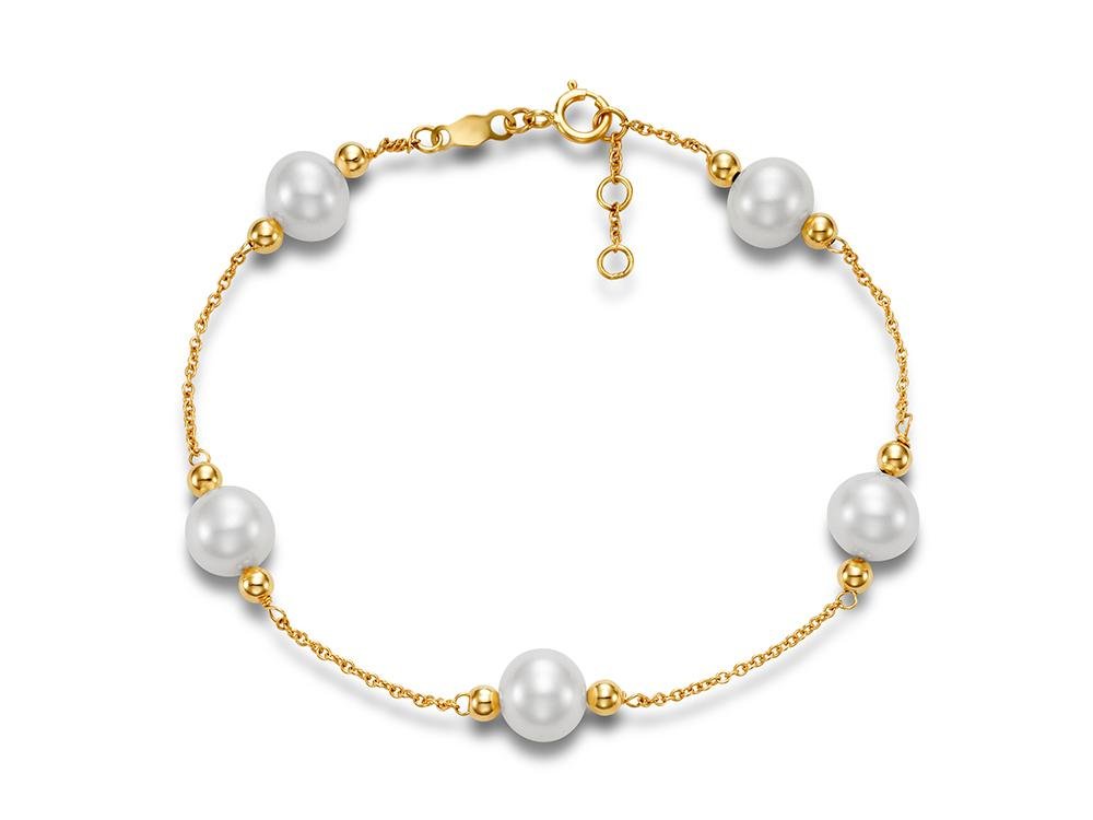 Bracelet fancy tin cup pearl & bead - Gaines Jewelers