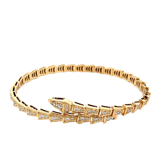 Bracelet flex cuff diamond link forming a snake - Gaines Jewelers