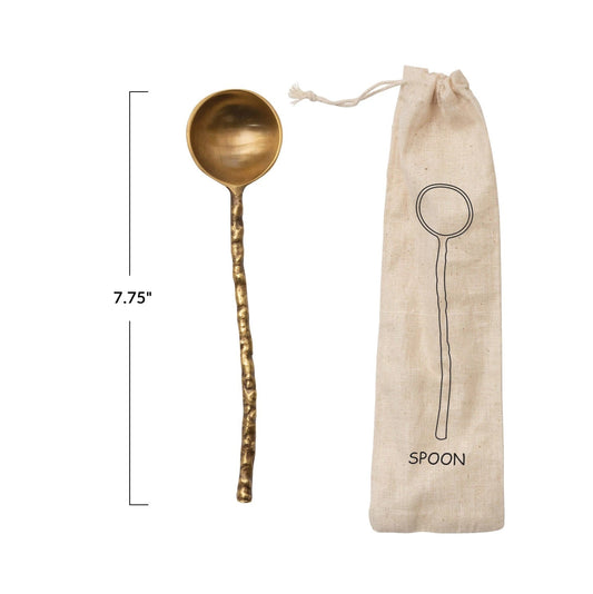 Brass Serving Spoon w/Hammered Handles - Gaines Jewelers