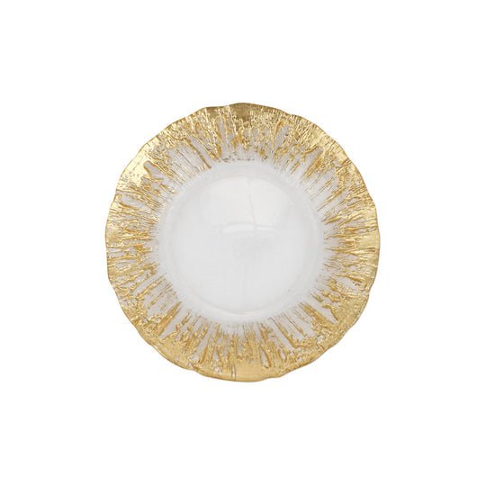 Brushstroke Salad Plate-Rufolo Glass Gold - Gaines Jewelers