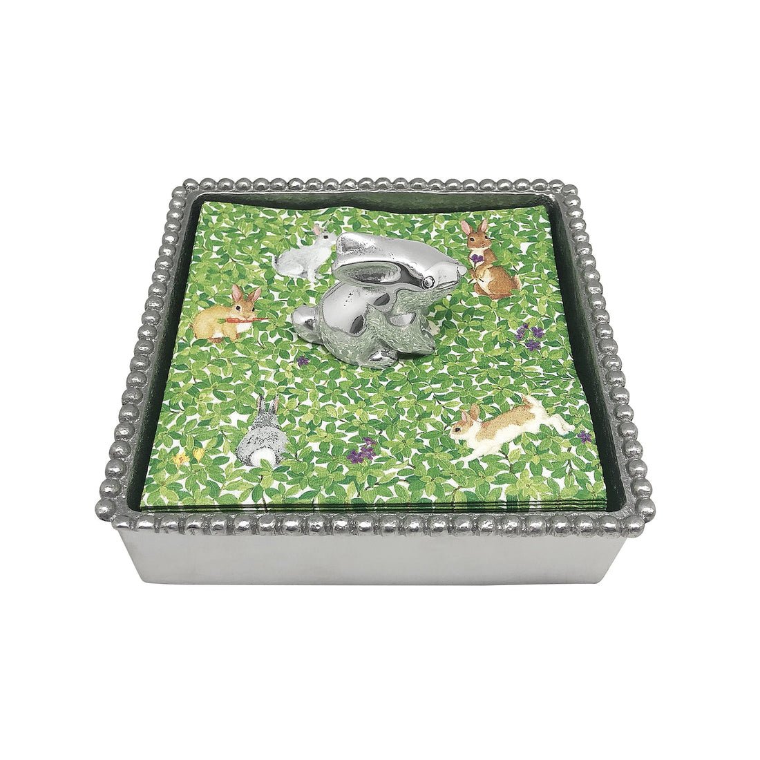 Bunny Beaded Napkin Box - Gaines Jewelers