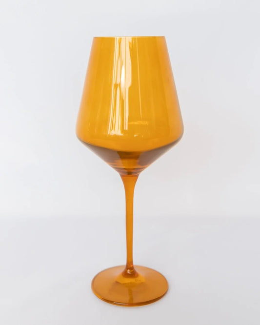 Butterscotch Wine Stemware - Estelle Colored Glass - Gaines Jewelers