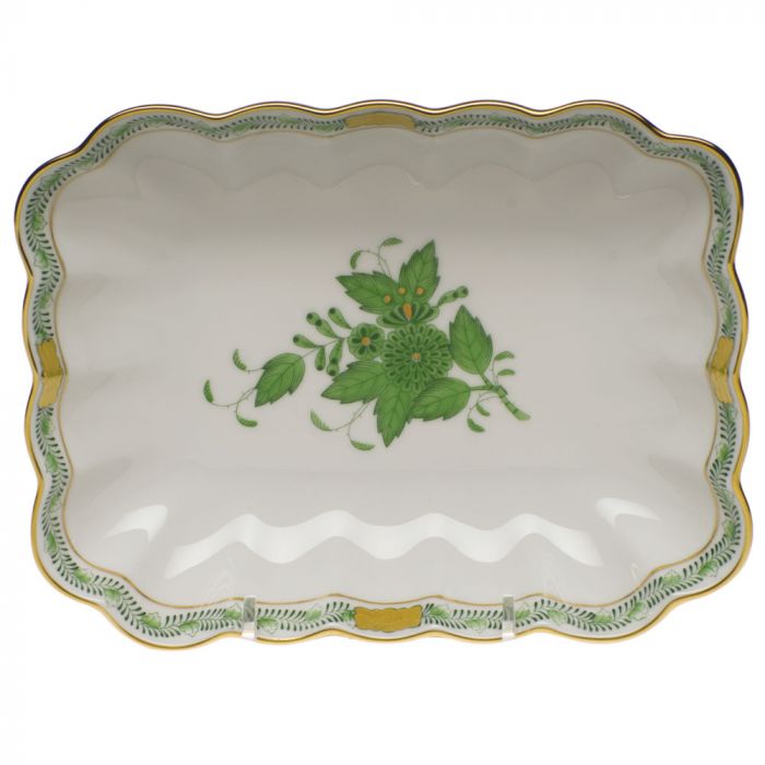 CHINESE BOUQUET GREEN - OBLONG DISH - Gaines Jewelers