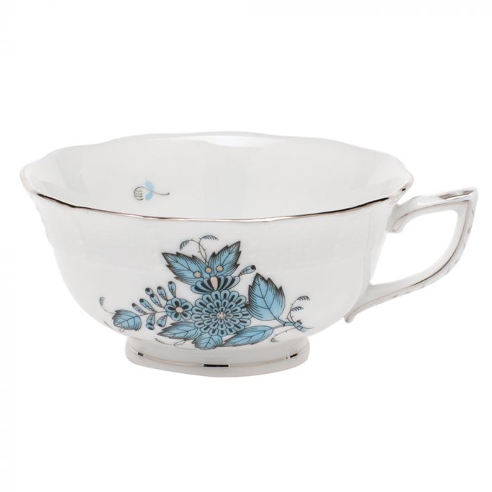 CHINESE BOUQUET TURQUOISE & PLATINUM - TEA CUP & SAUCER - Gaines Jewelers