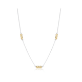 Choker Mixed Metal Joy Simplicity Sterling Chain-3mm Gold Bead - Gaines Jewelers