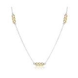 Choker Mixed Metal Joy Simplicity Sterling Chain-3mm Gold Bead - Gaines Jewelers