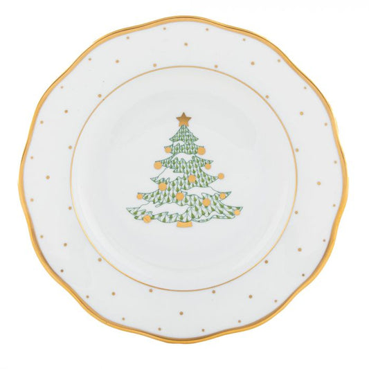 Christmas Tree Dessert Plate Forest Green - Herend - Gaines Jewelers