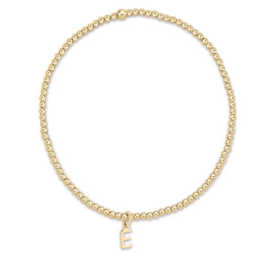 Classic Gold 2mm Bead Bracelet-Respect Gold Charm - Gaines Jewelers