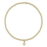 Classic Gold 2mm Small Signature Cross Bracelet - Gaines Jewelers
