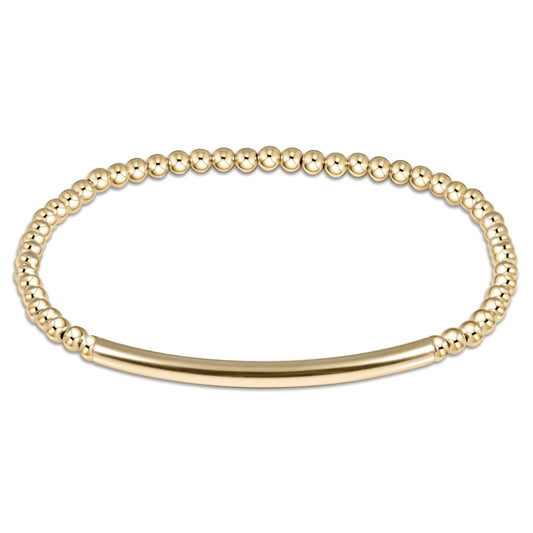 Classic Gold 3mm Bliss Bar Bracelet - Gaines Jewelers