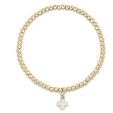 Classic Gold 3mm Signature Cross Charm Bracelet - Gaines Jewelers