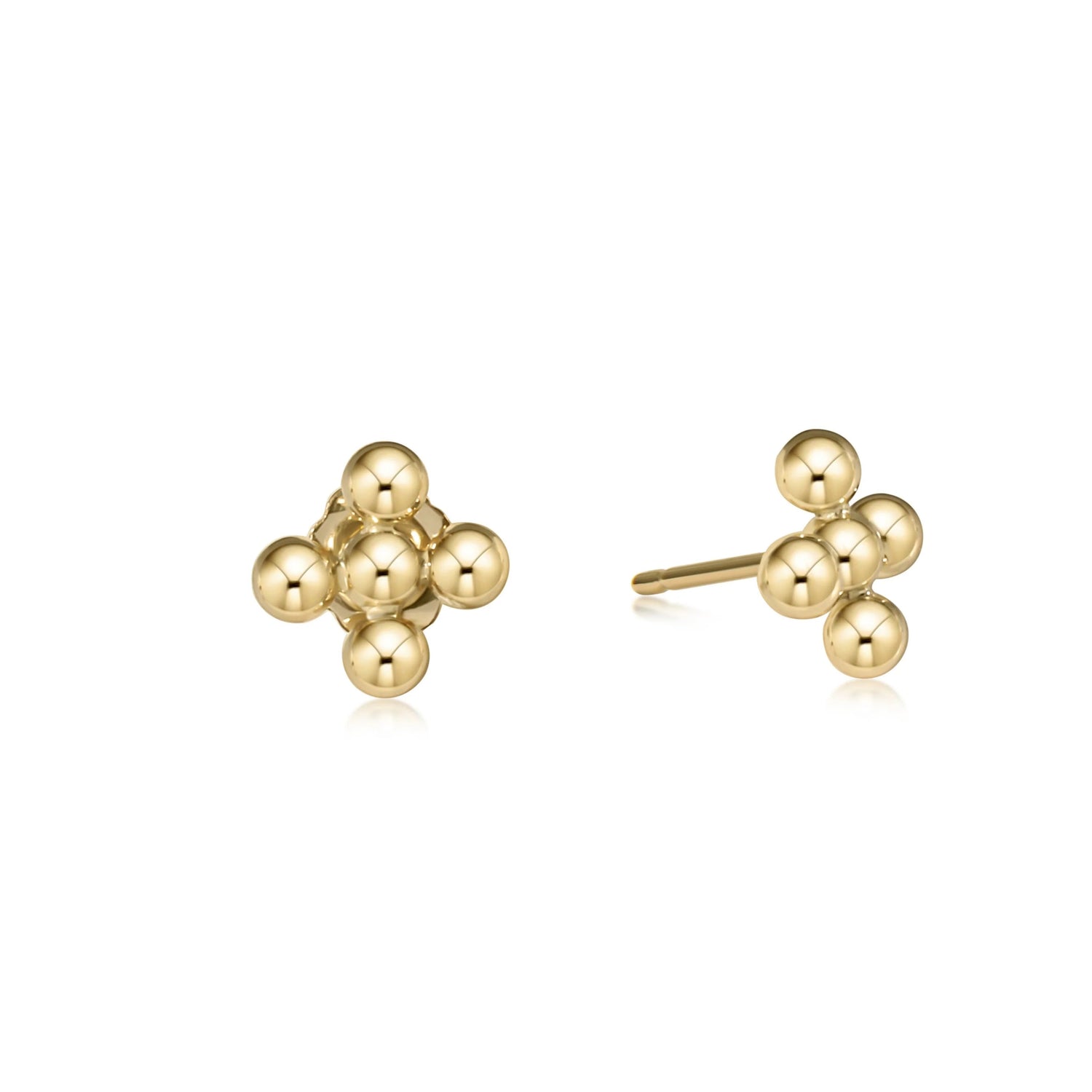 Classic Gold Bead-Signature Cross Stud - Gaines Jewelers