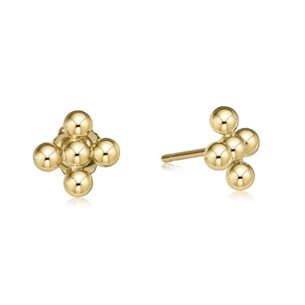 Classic Gold Bead-Signature Cross Stud - Gaines Jewelers