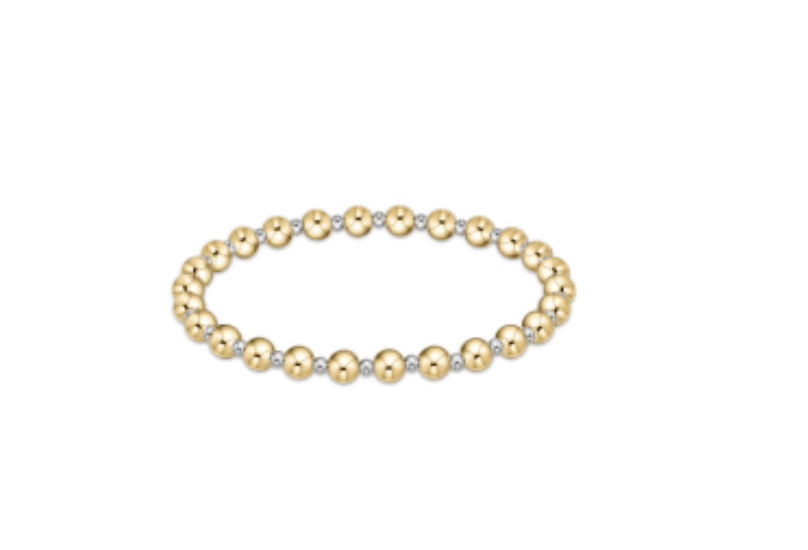 Classic Grateful-Mixed Metal Pattern Bead Bracelet - Gaines Jewelers