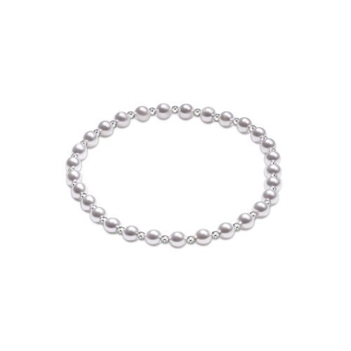 Classic Grateful Pattern Sterling Bead Bracelet - Pearl - Gaines Jewelers