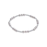 Classic Joy Pattern Sterling Bead Bracelet - Pearl - Gaines Jewelers