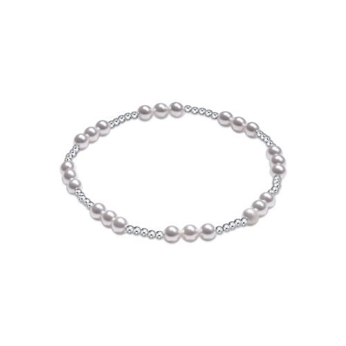 Classic Joy Pattern Sterling Bead Bracelet - Pearl - Gaines Jewelers
