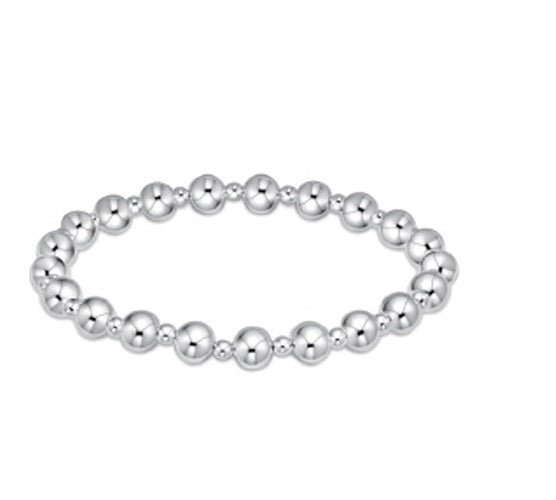 classic sterling grateful pattern bead bracelet - Gaines Jewelers