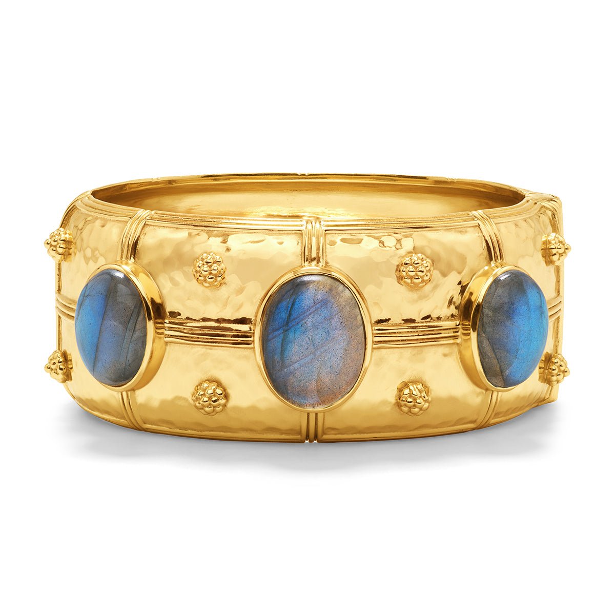 Cleopatra Grande Hinged Bangle - Gold/Blue Labradorite - Gaines Jewelers