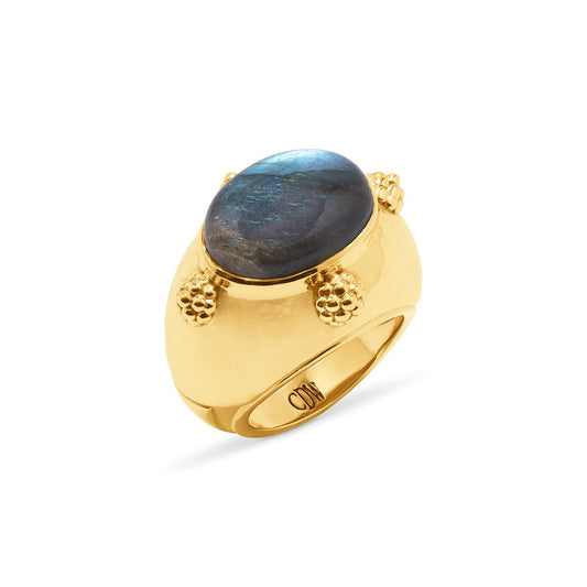 Cleopatra Oval Ring - Gold/Blue Labradorite - Gaines Jewelers