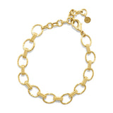 Cleopatra Small Hammered Gold Link Bracelet - Gaines Jewelers