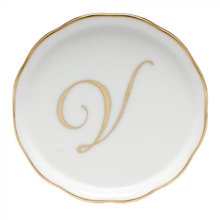 COASTER WITH MONOGRAM-V - Gaines Jewelers