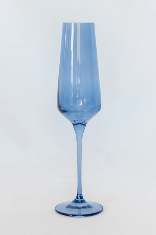 Cobalt Champagne Flute - Estelle Colored Glass - Gaines Jewelers