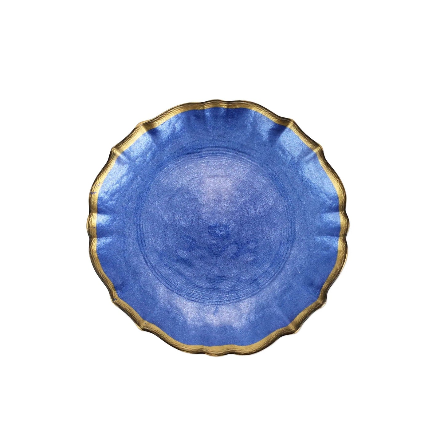 Cobalt Cocktail Plate-Baroque Glass - Gaines Jewelers