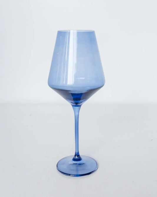Cobalt Wine Stemware - Estelle Colored Glass - Gaines Jewelers