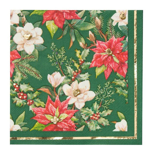 Cocktail Napkin Evergreen Floral/20 pkg - Gaines Jewelers