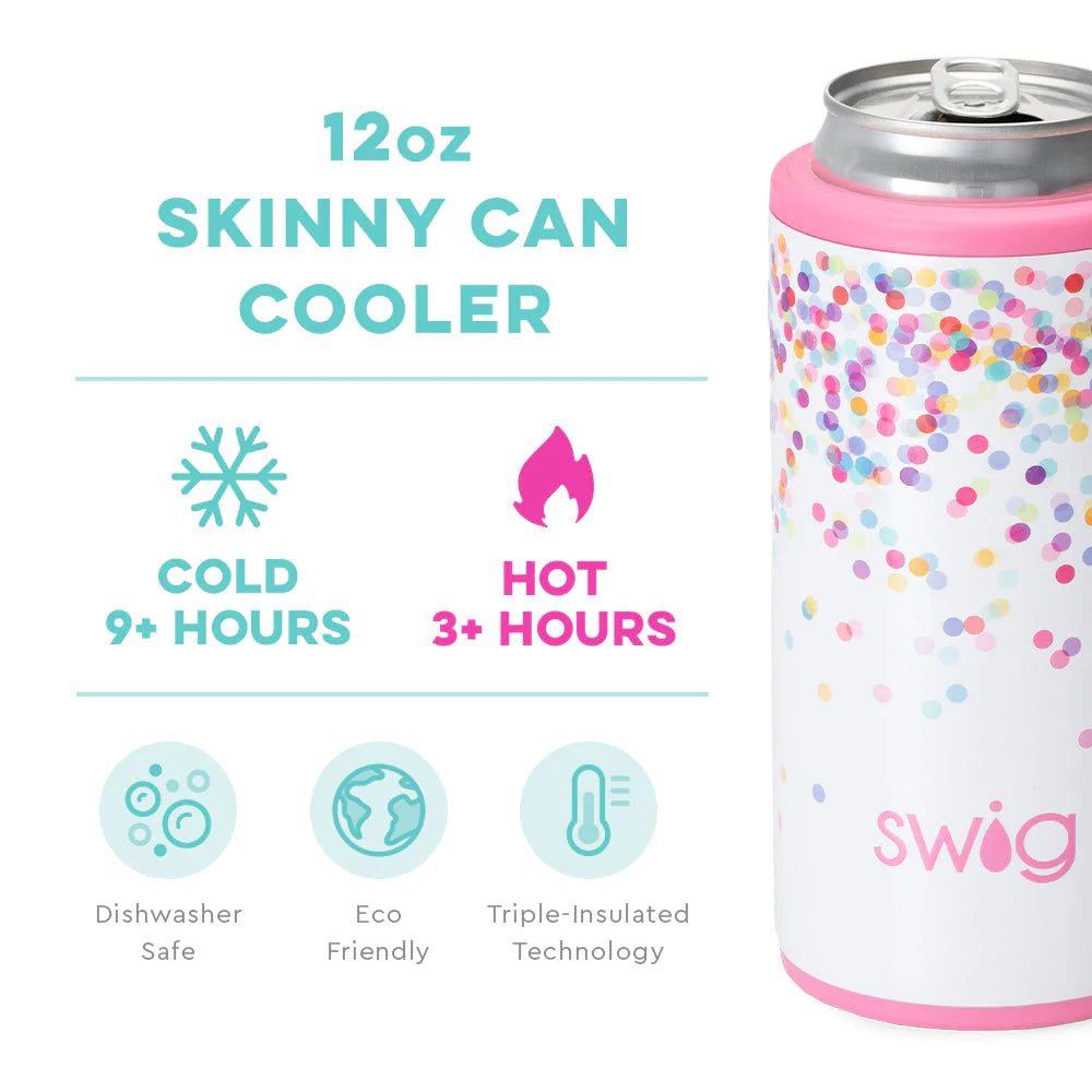 Confetti Skinny Can Cooler 12oz - Gaines Jewelers